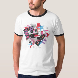 スーパーガールグランジデザイン Tシャツ