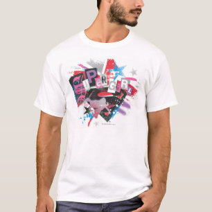スーパーガールグランジデザイン Tシャツ