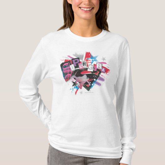 スーパーガールグランジデザイン Tシャツ (正面)