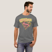 スーパーガールグランジロゴピンク Tシャツ (正面フル)