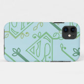 スーパーガールグリーンつる植物ロゴパターン Case-Mate iPhoneケース (裏面(横))