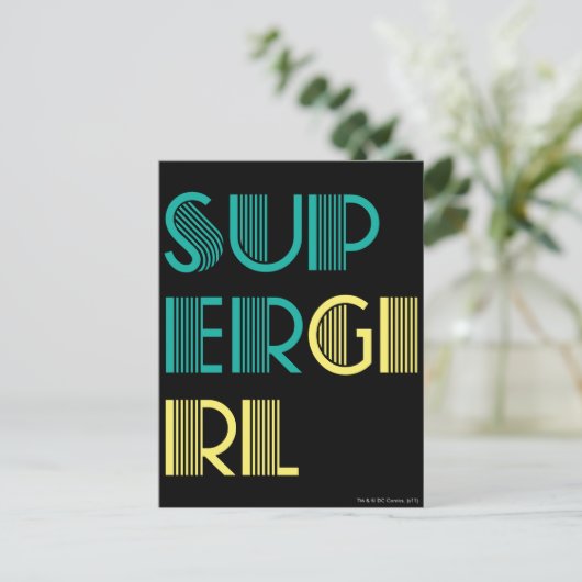 スーパーガールグリーンとイエロー ポストカード (スタンド正面)