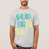 スーパーガールグリーンとイエロー Tシャツ (正面)