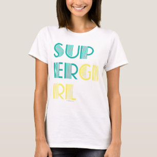 スーパーガールグリーンとイエロー Tシャツ