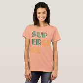 スーパーガールグリーンとイエロー Tシャツ (正面フル)