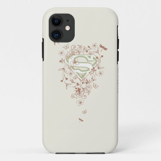 スーパーガールグリーンフローラロゴ Case-Mate iPhoneケース (裏面)
