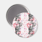 スーパーガールコラージュのパターン マグネット (正面/裏面)