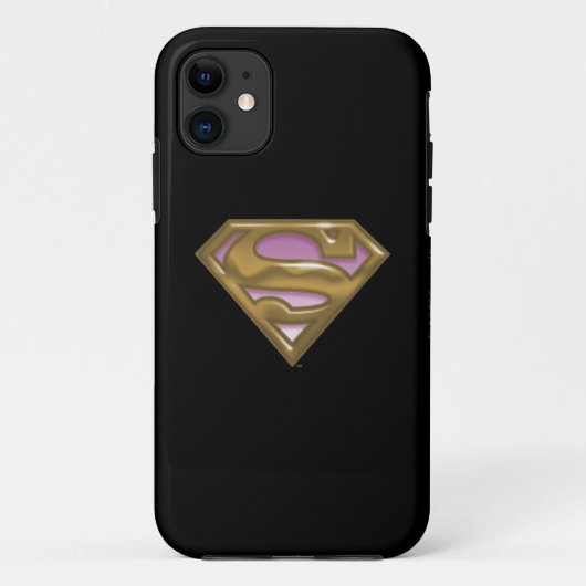 スーパーガールゴールデンロゴ Case-Mate iPhoneケース (裏面)