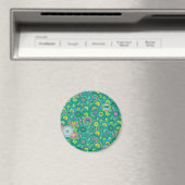 スーパーガールサークル緑パターン マグネット (インサイチュ (食洗機))