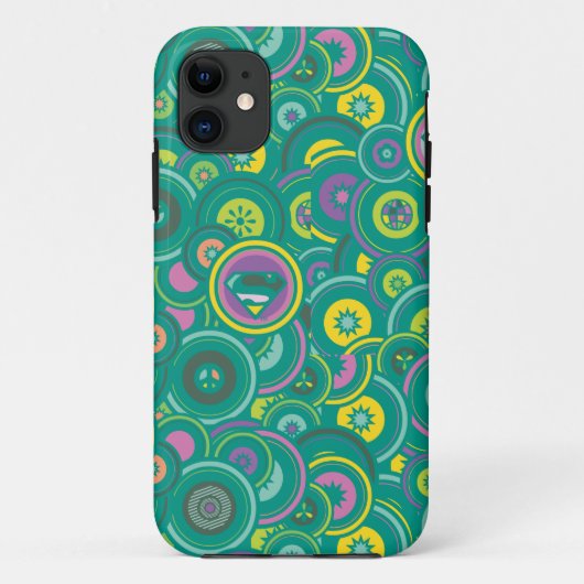 スーパーガールサークル緑パターン Case-Mate iPhoneケース (裏面)