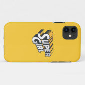 スーパーガールシルバーとオレンジのロゴ Case-Mate iPhoneケース (裏面(横))