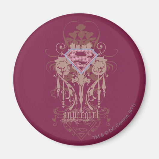 スーパーガールジュエルロゴ マグネット (正面)