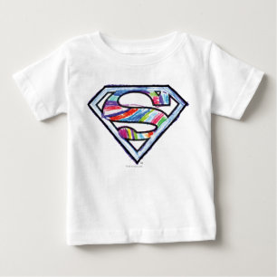 スーパーガールスカラフルケッチロゴ ベビーTシャツ