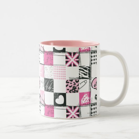 スーパーガールスカルとピンパターン ツートーンマグカップ (右)