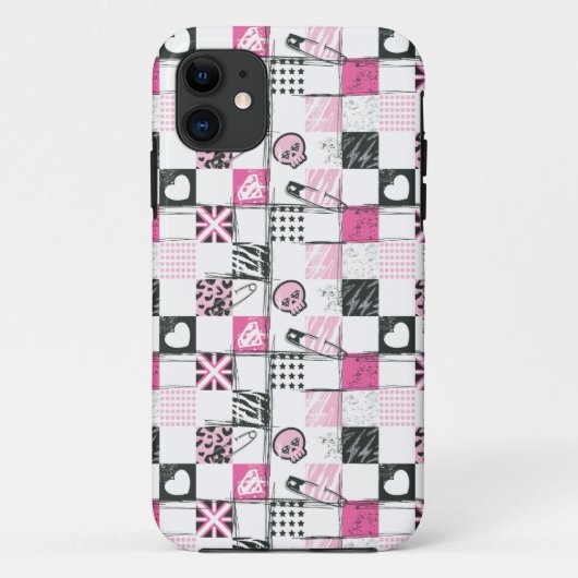 スーパーガールスカルとピンパターン Case-Mate iPhoneケース (裏面)