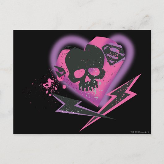 スーパーガールスカルと稲妻 ポストカード (正面)