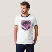 スーパーガールスカルと稲妻 Tシャツ (正面フル)