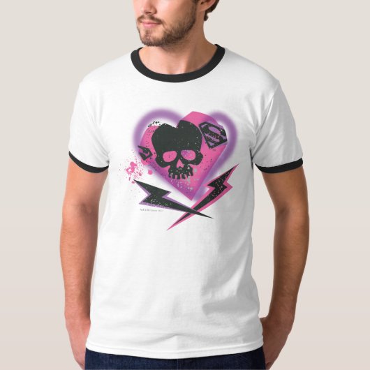 スーパーガールスカルと稲妻 Tシャツ (正面)