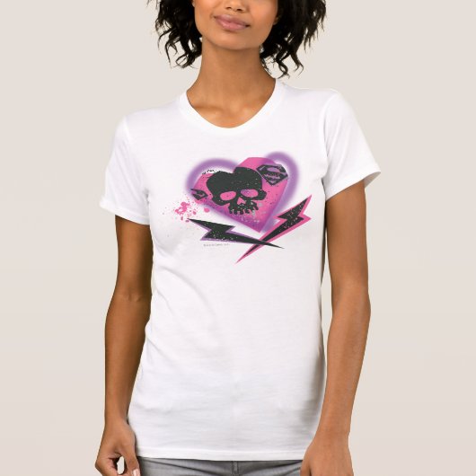 スーパーガールスカルと稲妻 Tシャツ (正面)