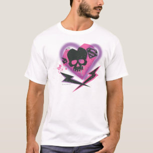 スーパーガールスカルと稲妻 Tシャツ