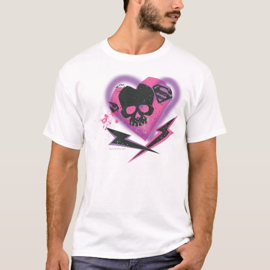 スーパーガールスカルと稲妻 Tシャツ (正面)
