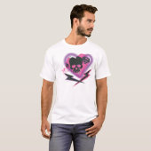 スーパーガールスカルと稲妻 Tシャツ (正面フル)