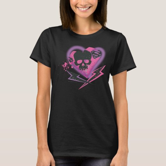 スーパーガールスカルと稲妻 Tシャツ (正面)