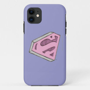 スーパーガールスケッチピンクのロゴ iPhone 11 ケース