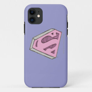 スーパーガールスケッチピンクのロゴ iPhone 11 ケース