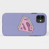 スーパーガールスケッチピンクのロゴ Case-Mate iPhoneケース (裏面(横))