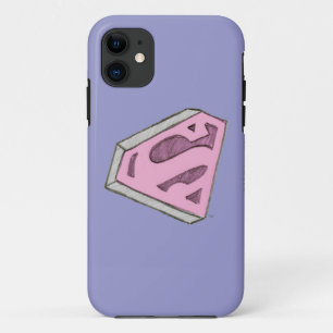 スーパーガールスケッチピンクのロゴ iPhone 11 ケース