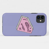 スーパーガールスケッチピンクのロゴ Case-Mate iPhoneケース (裏面(横))