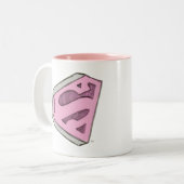 スーパーガールスケッチピンクロゴ ツートーンマグカップ (正面左)