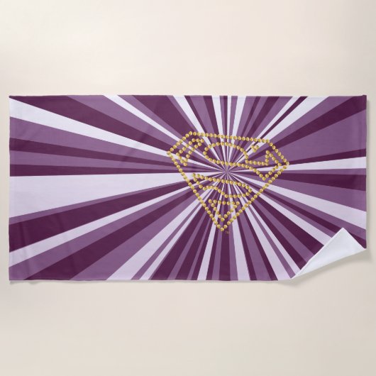 スーパーガールスタッズSシールド ビーチタオル (正面)