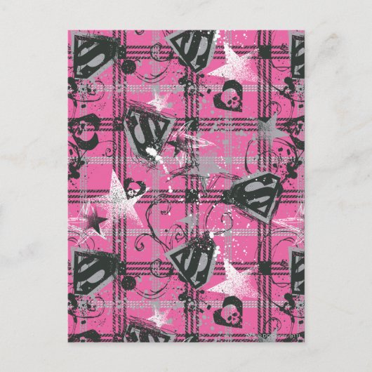 スーパーガールスターとスカルパターン ポストカード (正面)