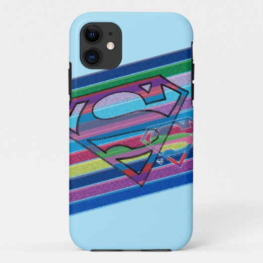 スーパーガールストライプのレインボロゴ Case-Mate iPhoneケース (裏面)