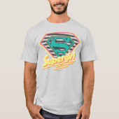 スーパーガールストライプのロゴ Tシャツ (正面)