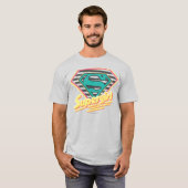 スーパーガールストライプのロゴ Tシャツ (正面フル)