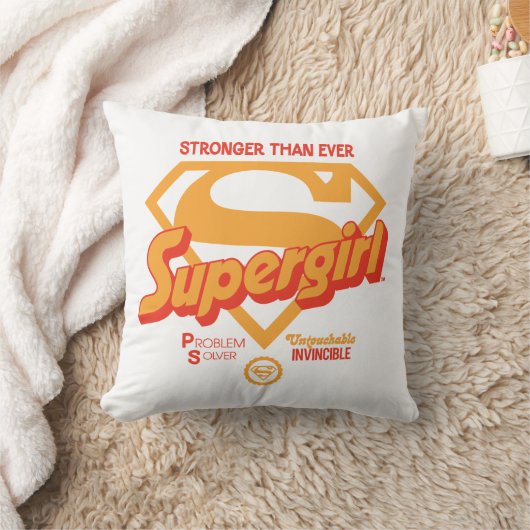 スーパーガールストロンガーこれまで以上にレトログラフィック クッション (ブランケット)