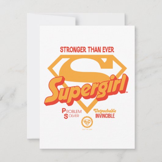 スーパーガールストロンガーこれまで以上にレトログラフィック ノートカード (正面)