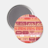 スーパーガールチケットパターンオレンジ マグネット (正面/裏面)