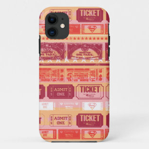 スーパーガールチケットパターンオレンジ iPhone 11 ケース
