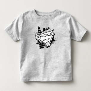 スーパーガールニュースプリントSシールド トドラーTシャツ