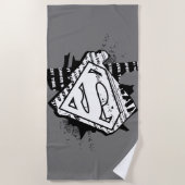 スーパーガールニュースプリントSシールド ビーチタオル (正面)