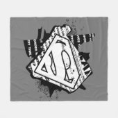 スーパーガールニュースプリントSシールド フリースブランケット (正面(横))