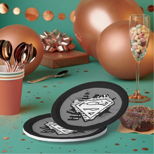 スーパーガールニュースプリントSシールド ペーパープレート (複数)