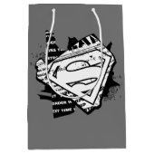 スーパーガールニュースプリントSシールド ミディアムペーパーバッグ (正面)