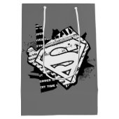 スーパーガールニュースプリントSシールド ミディアムペーパーバッグ (裏面)