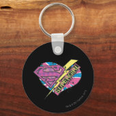 スーパーガールハートとボルト キーホルダー (正面)