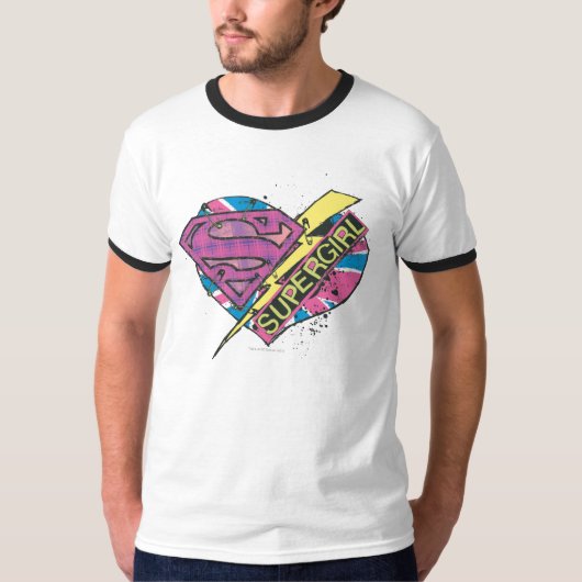 スーパーガールハートとボルト Tシャツ (正面)